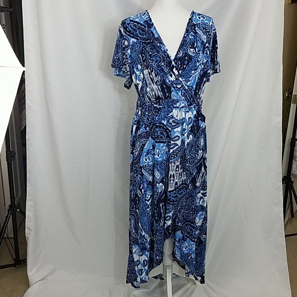 Elie Mcarthy Blue 2x High Low Dress